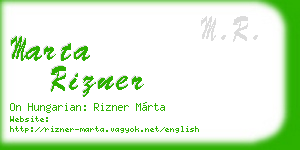 marta rizner business card